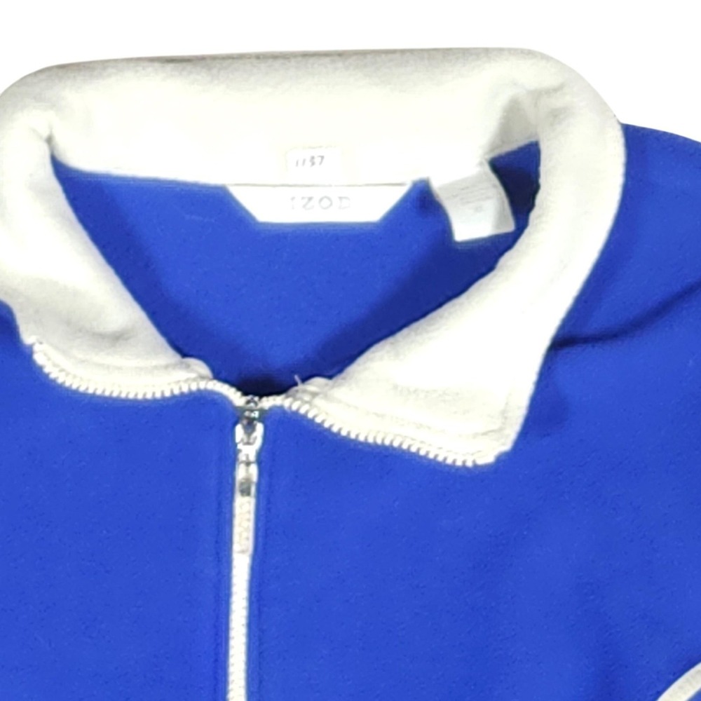 IZOD Fleece Pullover Womens XL Blue 1/4 Zip Mock Neck Sweatshirt